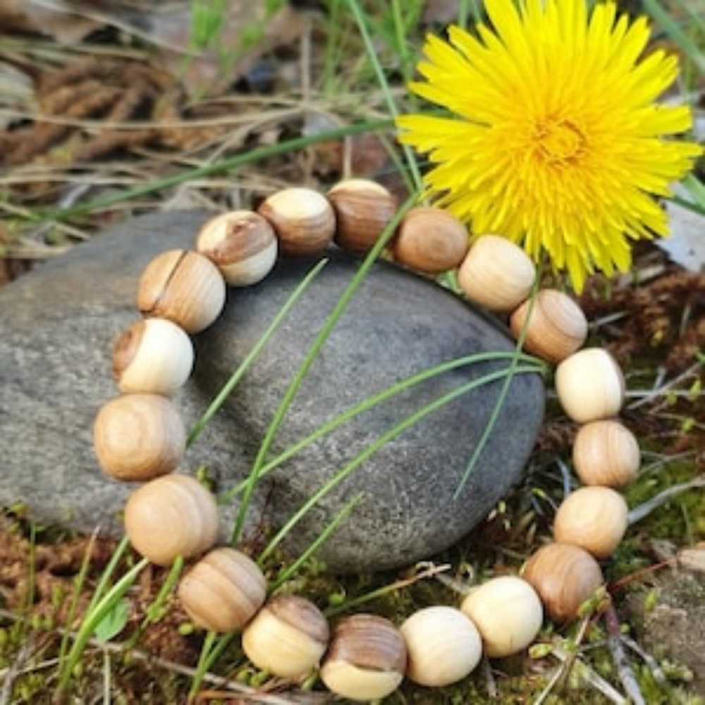 Handmade Rowan Wood Beaded Bracelet